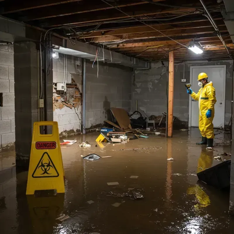 Flooded Basement Electrical Hazard in Farley, IA Property