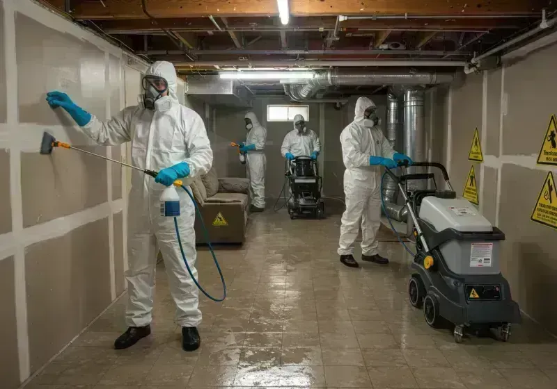 Basement Moisture Removal and Structural Drying process in Farley, IA